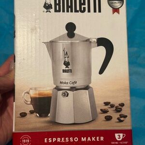 Bialetti Moka Cafè Stovetop Espresso Maker - Silver & Black
